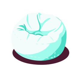 Icon of cozy bean bag chair in soft colors with inviting design 