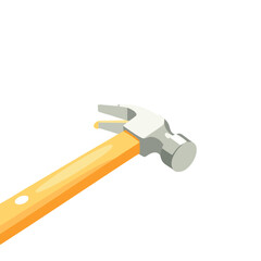 Icon of isometric design of a hammer tool for construction and DIY projects 