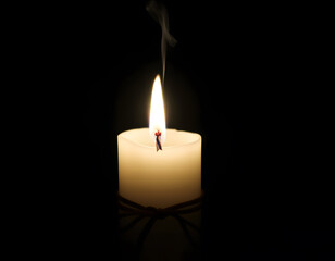 Light of Remembrance: Candle and American Ribbon