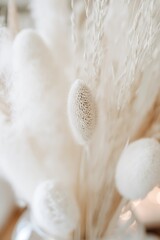Soft, fluffy, white decorative arrangement