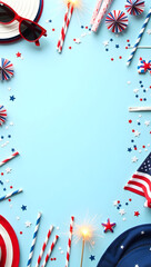 Fototapeta premium Festive Accessories: Independence Day Composition