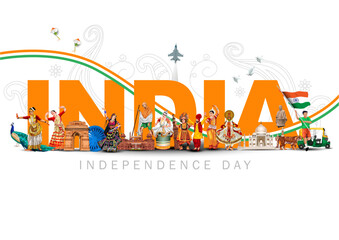 happy independence day India greetings. vector illustration design.