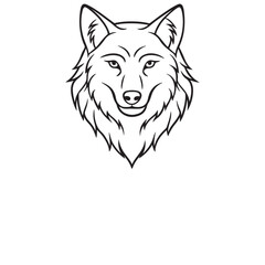 Wolf head line art