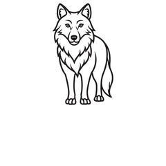 Wolf howling line art