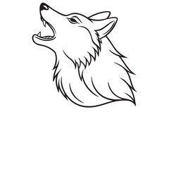 Obraz premium Wolf Howling head line art