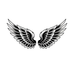 Obraz premium Pair of angel wings isolated on transparent background