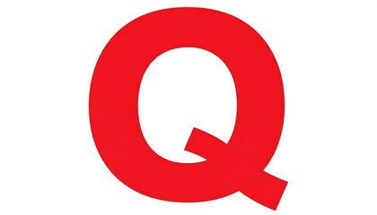 Red Q Letter Alphabet Design.