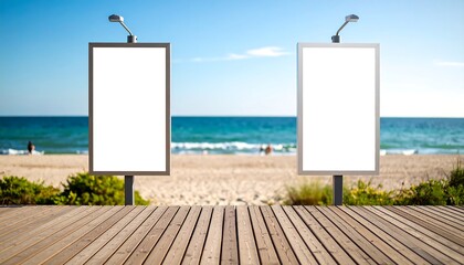 Blank Beach Billboards with Summer.