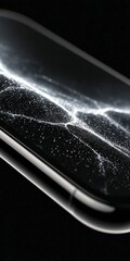 Abstract Smartphone Screen Display  Glowing Particle Data Network