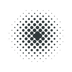 Circular halftone pattern with varying dot sizes