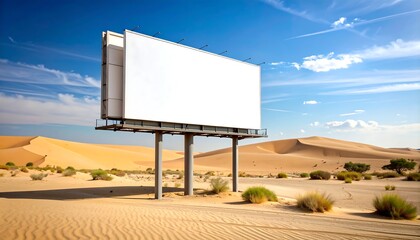 Blank Billboard Desert Landscape.