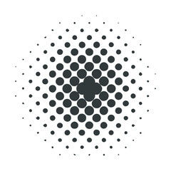 Abstract circular halftone pattern design in grayscale