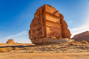 Tomb of the Lion of Kuza, Hegra, in AlUla, Saudi Arabia