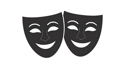 Happy Theater Masks Icon.