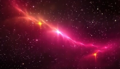 glowing pink lightning nebula in deep space with vibrant orange core and cosmic stars, perfect for halloween web design, digital print, or branding graphic

