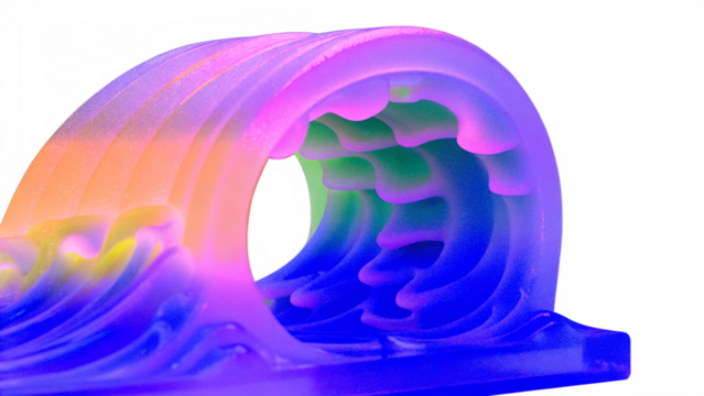 Minimal geometric background with blue wavy shape. 3d rendering illustration.