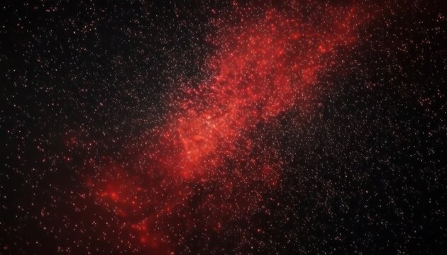mysterious red nebula cloud in star filled halloween night sky with cosmic dust particles ideal for web design, print poster, background, or sci-fi branding