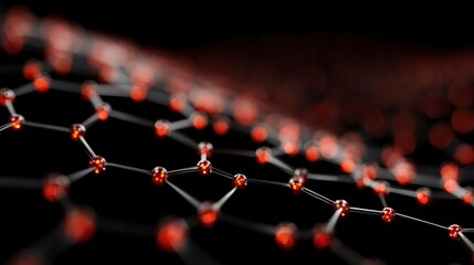 Fototapeta premium Abstract Hexagon Network 3D Render of Molecular Structure Science Technology and Innov