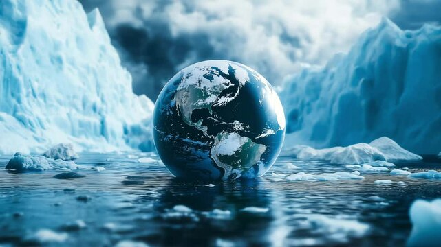 A small planet earth with global warming and green ecology, Urgency of climate change and effects on the planet, Global warming, Climate change, Planet earth and green ecology concept	