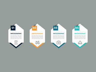 infographic vector illustration with 4, steps, infographic template design. Can be used for process diagrams, presentations, workflows.