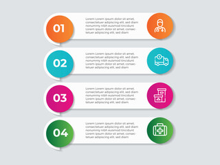 Infographics design template, business concept with 4 steps or options, can be used for workflow layout, diagram, annual report, web design.Creative banner, label vector.