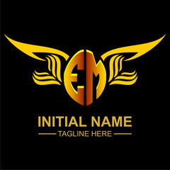 EM Golden Wing Emblem Logo