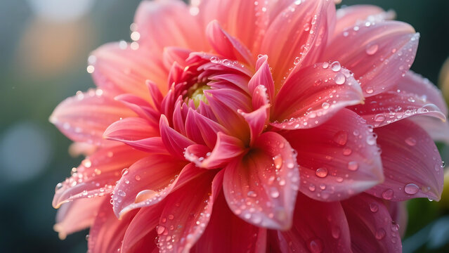 Dewy Dahlia Close-Up Wallpaper