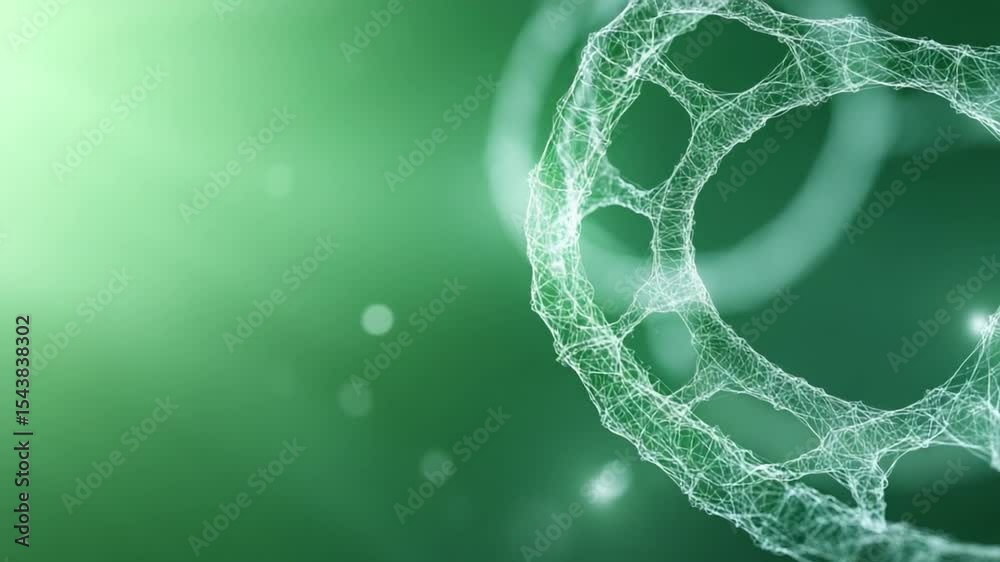 Aufkleber Abstract Cellular Structure: A stunning and intricate depiction of a cellular structure, rendered in a delicate network of interconnected lines, floats gracefully against a gradient backdrop.