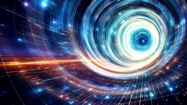 Abstract blue fractal light swirls create a futuristic motion vortex design, perfect for a digital art energy wallpaper backdropGlowing abstract christmas lights with digital patterns and festive ener