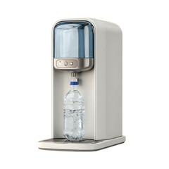 Modern water dispenser filling a plastic bottle.