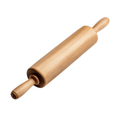 Wooden rolling pin isolated on white background