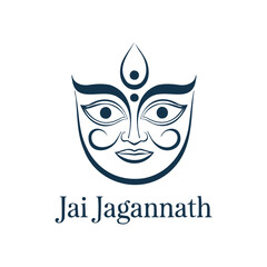 Minimal Jagannath Face with Jai Jagannath T-shirt Design