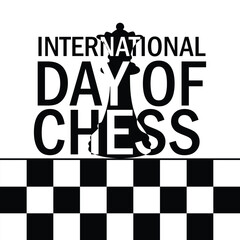Chess Day Poster with Black and White Checkboard