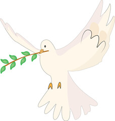 Peace Dove Illustration with Olive Branch