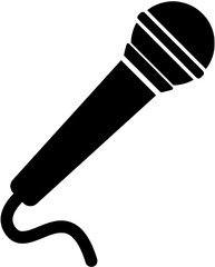 Microphone Icon, Karaoke Mic Silhouette, Audio Symbol