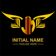 JM Golden Wing Emblem Logo
