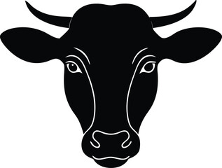 cow head silhouette vector icon
