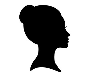 Woman Head Silhouette, Female Profile Icon, Lady Silhouette