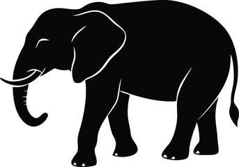  elephant silhouette vector icon