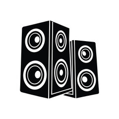 Audio studio acoustic speaker silhouette vector art illustration