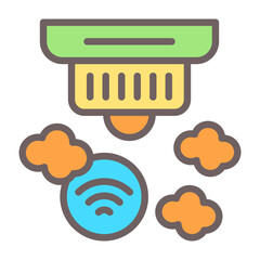 Smart Smoke Detector Vector Icon