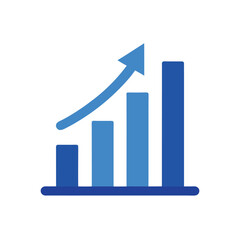 Colorful growing diagram icon vector art illustration