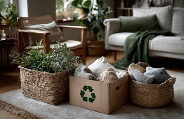 Sorting clothes and plants for recycling and sustainable living