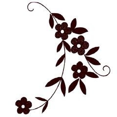 Flora Design with Flowers and Leaves