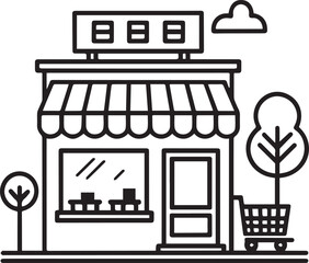 A set of shop and store icons for business and sale illustration