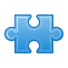 Blue Puzzle Piece Illustration on Black Background for Problem Solving and Teamwork Concepts