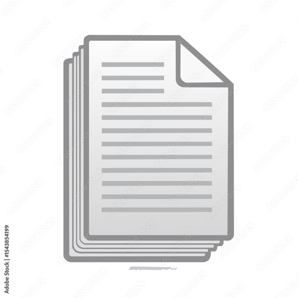 Poster Stack of Paper Document Files with Text Lines Symbolizing Records and Information Management