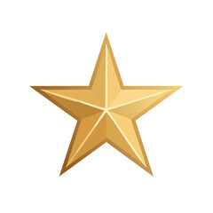 Gleaming Gold Star Symbol on Black Background Shiny Star Design Illustration
