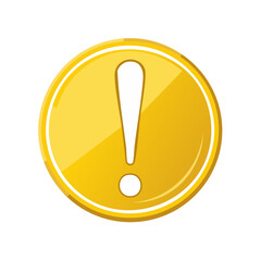 Warning Sign Graphic in Gold Circle Exclamation Mark Illustration Attention Symbol Alert