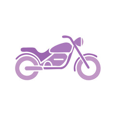 Fototapeta premium Purple Motorcycle Silhouette on Black Background Stylish Vector Illustration